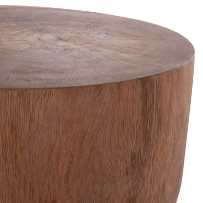Side Table-stool Cylindrical Febry Hm9908 Solid Suar Wood In Natural Φ39,5x45,5hcm.