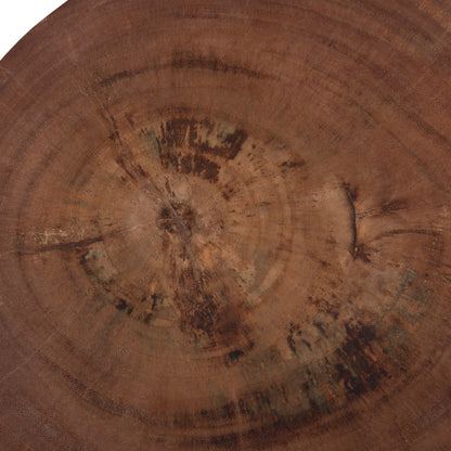 Side Table-stool Cylindrical Febry Hm9908 Solid Suar Wood In Natural Φ39,5x45,5hcm.