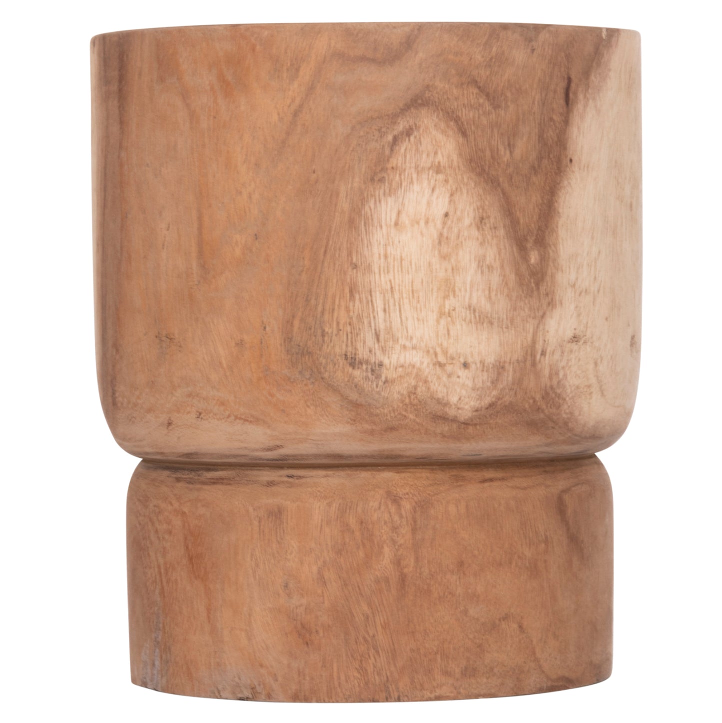 Side Table-stool Cylindrical Febry Hm9909 Solid Suar Wood In Natural Φ40x46hcm.