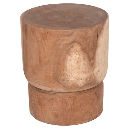 Side Table-stool Cylindrical Febry Hm9909 Solid Suar Wood In Natural Φ40x46hcm.
