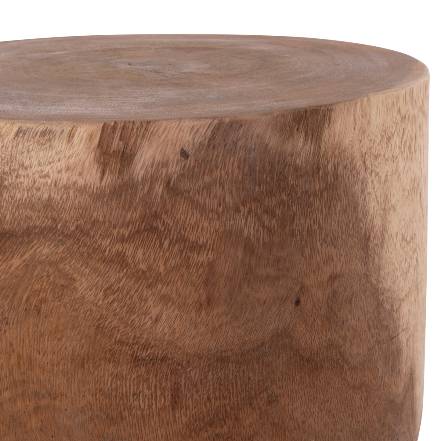 Side Table-stool Cylindrical Febry Hm9909 Solid Suar Wood In Natural Φ40x46hcm.