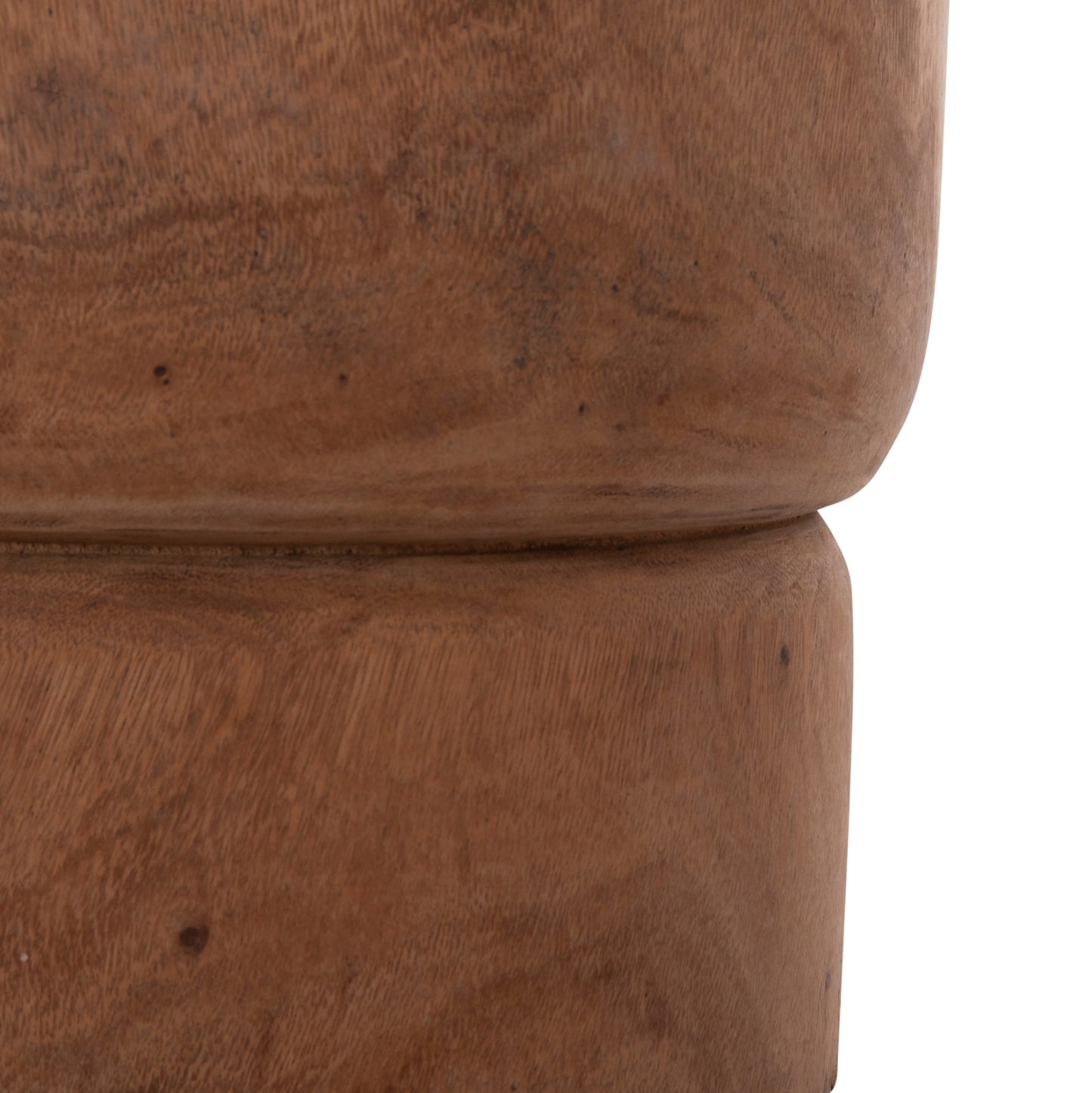 Side Table-stool Cylindrical Febry Hm9909 Solid Suar Wood In Natural Φ40x46hcm.