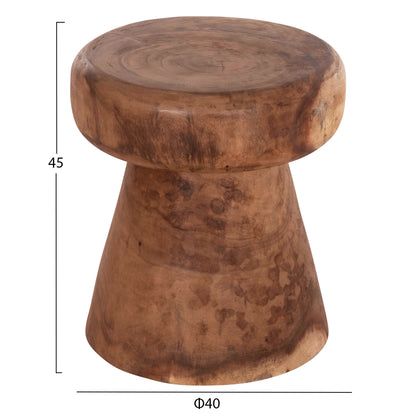 Stool/side Table Round Cupre Hm9793.11 Solid Suar Wood-natural Φ40x45hcm.