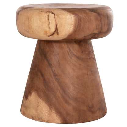 Stool/side Table Round Cupre Hm9793.11 Solid Suar Wood-natural Φ40x45hcm.