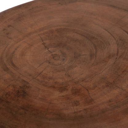 Stool/side Table Round Cupre Hm9793.11 Solid Suar Wood-natural Φ40x45hcm.