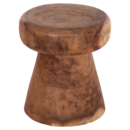 Stool/side Table Round Cupre Hm9793.11 Solid Suar Wood-natural Φ40x45hcm.