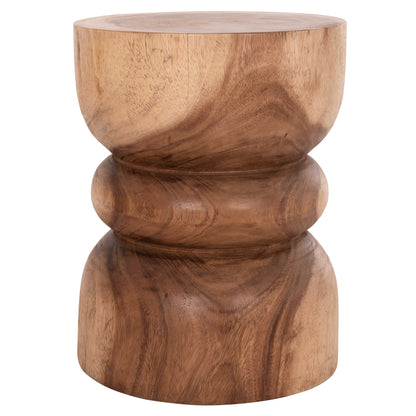 Round Side Stool/table Bello Hm9900.11 Solid Suar Wood--natural Color Φ35x46hcm.