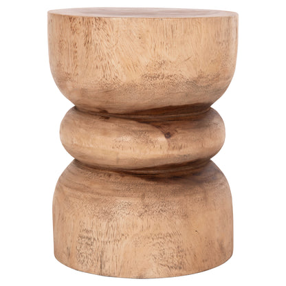 Round Side Stool/table Bello Hm9900.11 Solid Suar Wood--natural Color Φ35x46hcm.