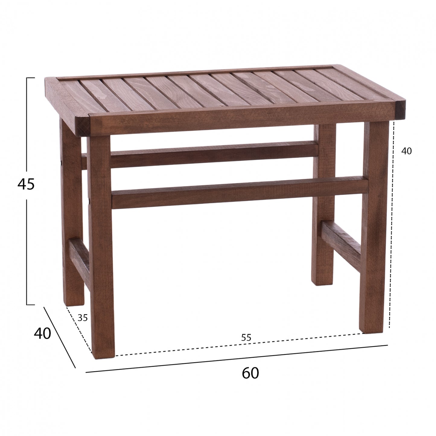 Wooden Table-stool Walnut 60Χ40x45Υ Cm.