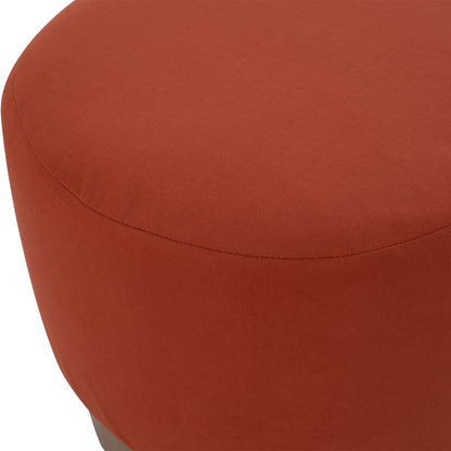 Round Pouf/stool Hm9260.02 Coral Fabric, Gold Round Basebase