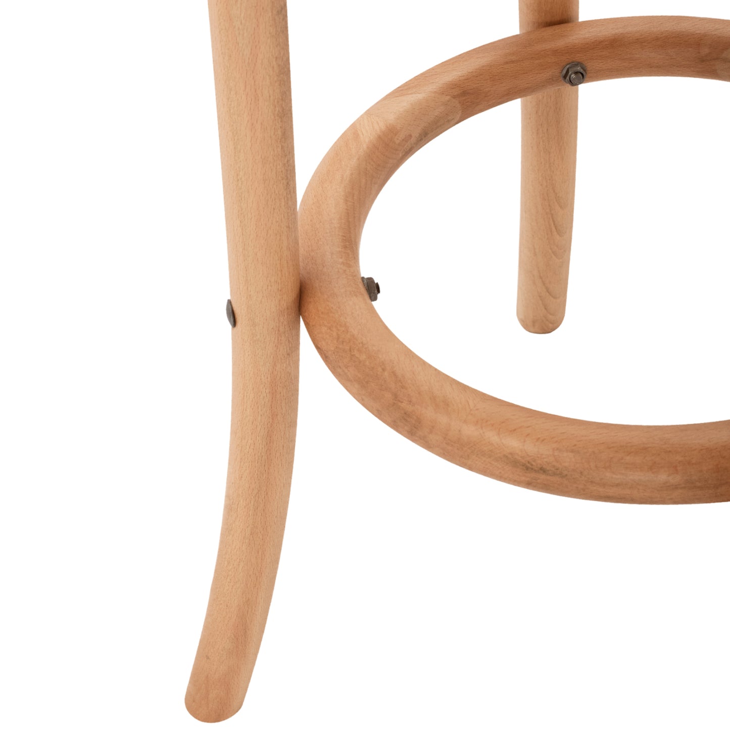 Wooden Stool From Beech Wood In Natural Color With Mat Φ36x72Ηcm-- Hm8751.01