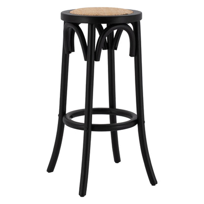 Wooden Stool From Beech Wood Black Wuth Mat 36'x70xm Hm8751.02