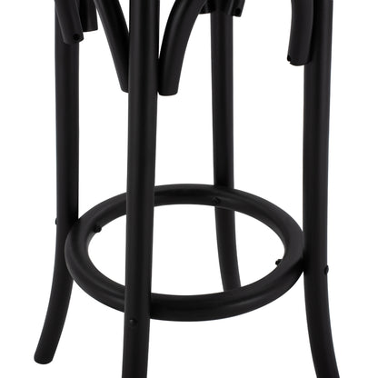 Wooden Stool From Beech Wood Black Wuth Mat 36'x70xm Hm8751.02