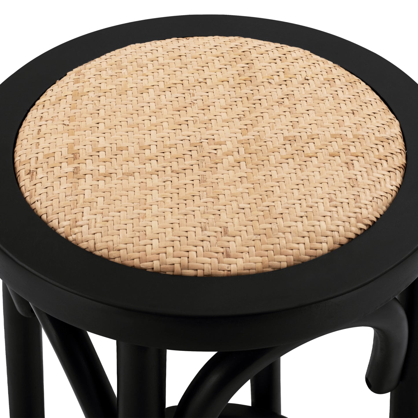Wooden Stool From Beech Wood Black Wuth Mat 36'x70xm Hm8751.02