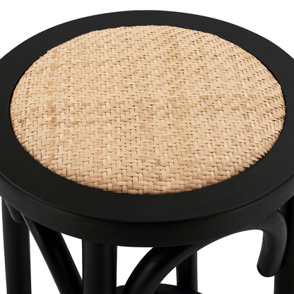 Wooden Stool From Beech Wood Black Wuth Mat 36'x70xm Hm8751.02