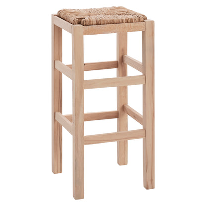 Wooden Stool Withour Back With Straw Hm10378.02