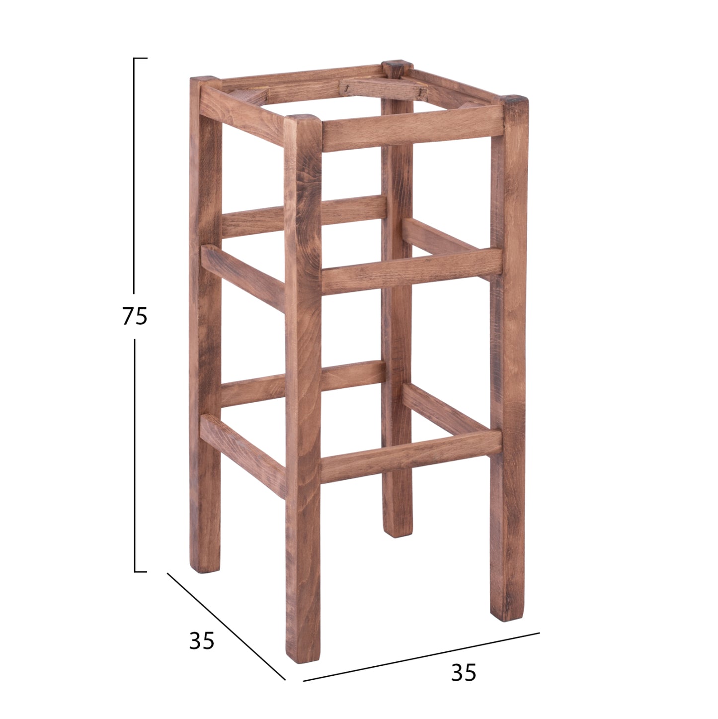 Wooden Stool Without Back In Walnut Hm5583.01
