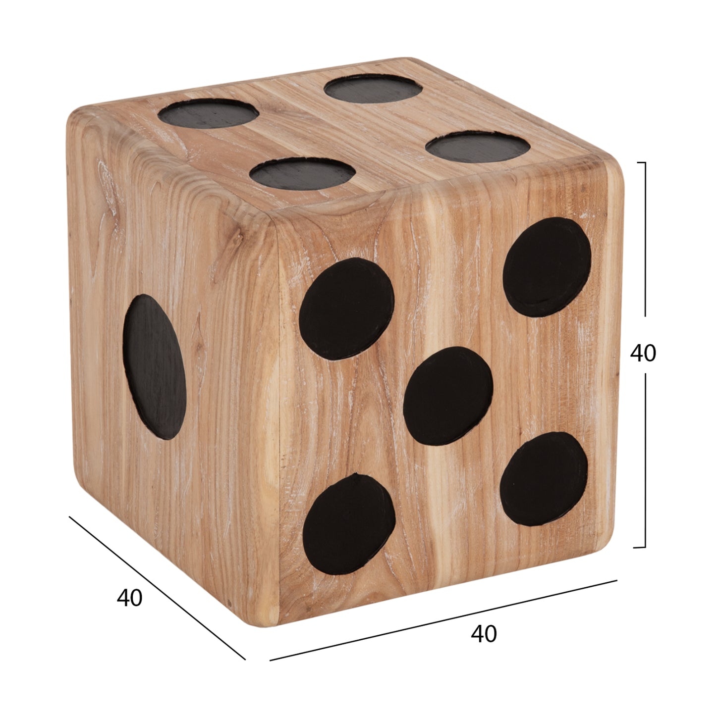 Stool Dice Hm7898 Teak Wood In Natural Color 40x40x40 Cm.