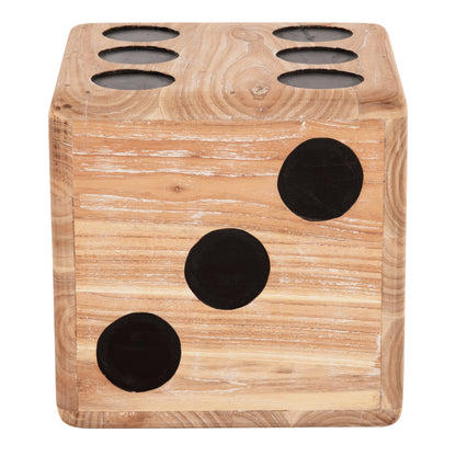 Stool Dice Hm7898 Teak Wood In Natural Color 40x40x40 Cm.