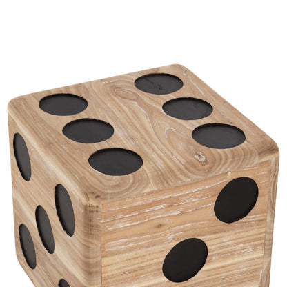 Stool Dice Hm7898 Teak Wood In Natural Color 40x40x40 Cm.