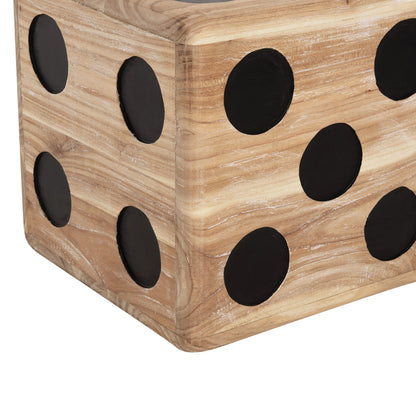 Stool Dice Hm7898 Teak Wood In Natural Color 40x40x40 Cm.