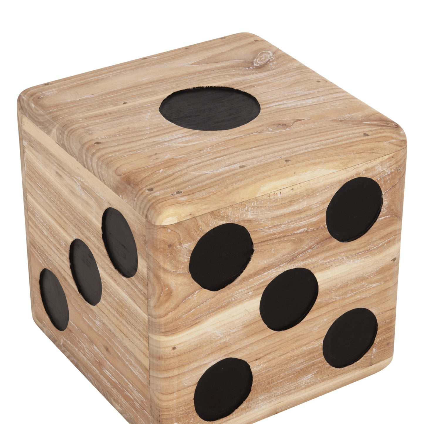 Stool Dice Hm7898 Teak Wood In Natural Color 40x40x40 Cm.