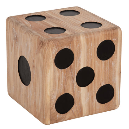 Stool Dice Hm7898 Teak Wood In Natural Color 40x40x40 Cm.