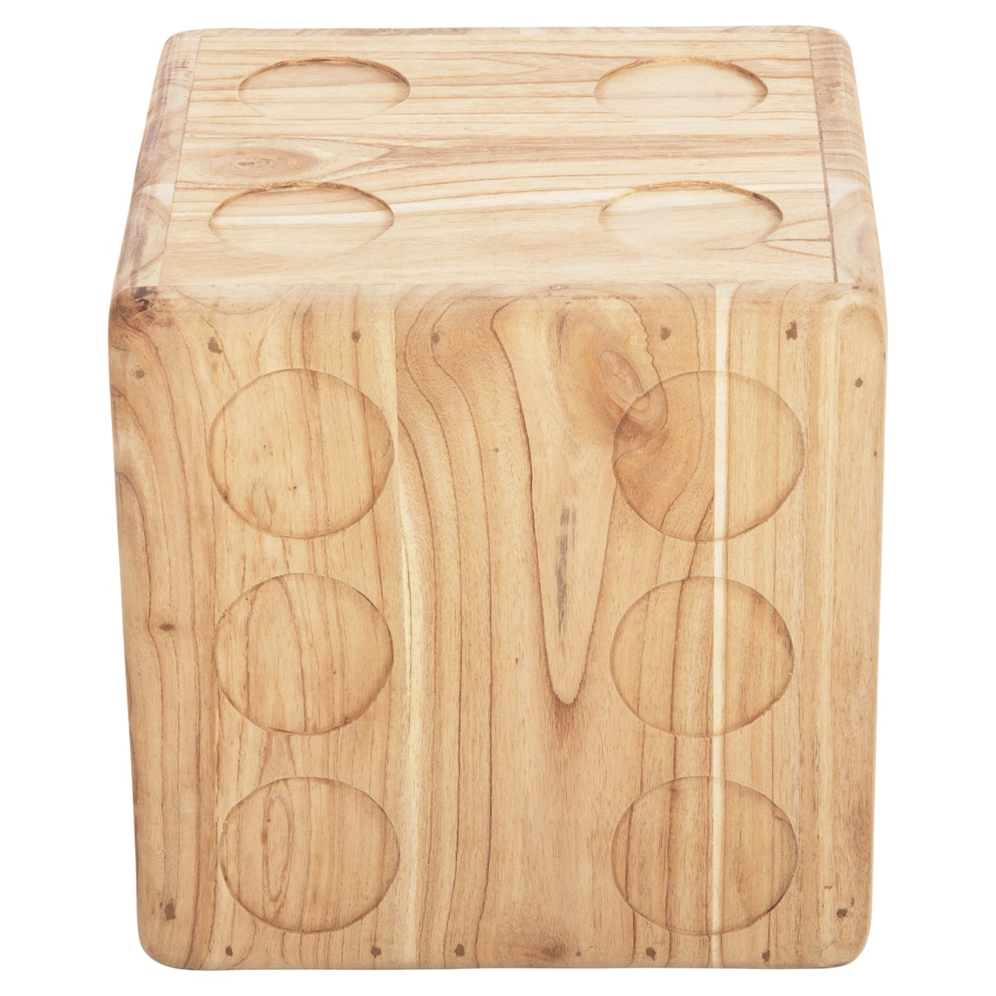 Stool Dice Hm7898.02 Teak Wood In Natural Wood Color 40x40x40 Cm.