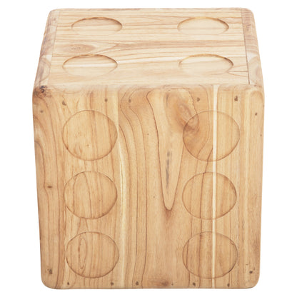 Stool Dice Hm7898.02 Teak Wood In Natural Wood Color 40x40x40 Cm.