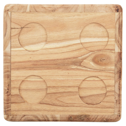 Stool Dice Hm7898.02 Teak Wood In Natural Wood Color 40x40x40 Cm.