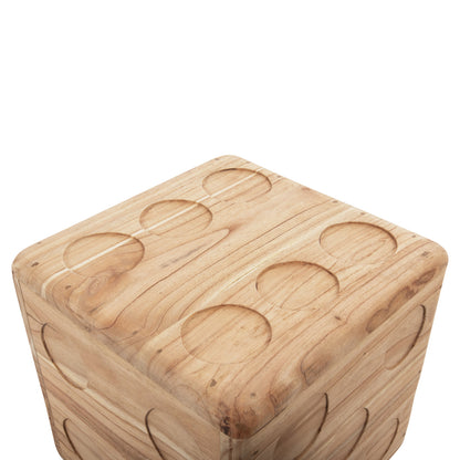Stool Dice Hm7898.02 Teak Wood In Natural Wood Color 40x40x40 Cm.