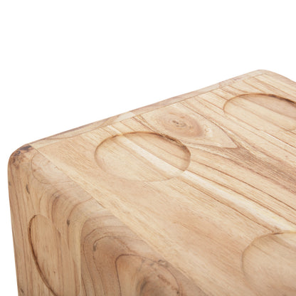 Stool Dice Hm7898.02 Teak Wood In Natural Wood Color 40x40x40 Cm.