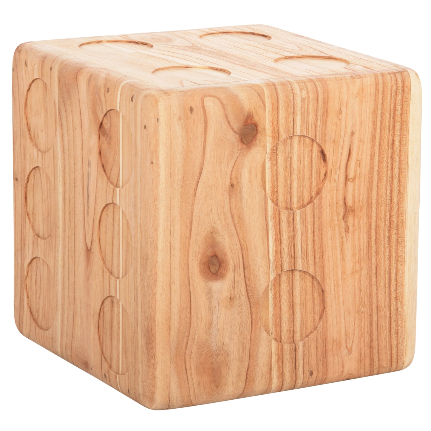 Stool Dice Hm7898.02 Teak Wood In Natural Wood Color 40x40x40 Cm.