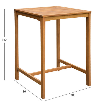 Bar Stand Square Servan Hm6516 Acacia Wood In Natural 65x65x100hcm.