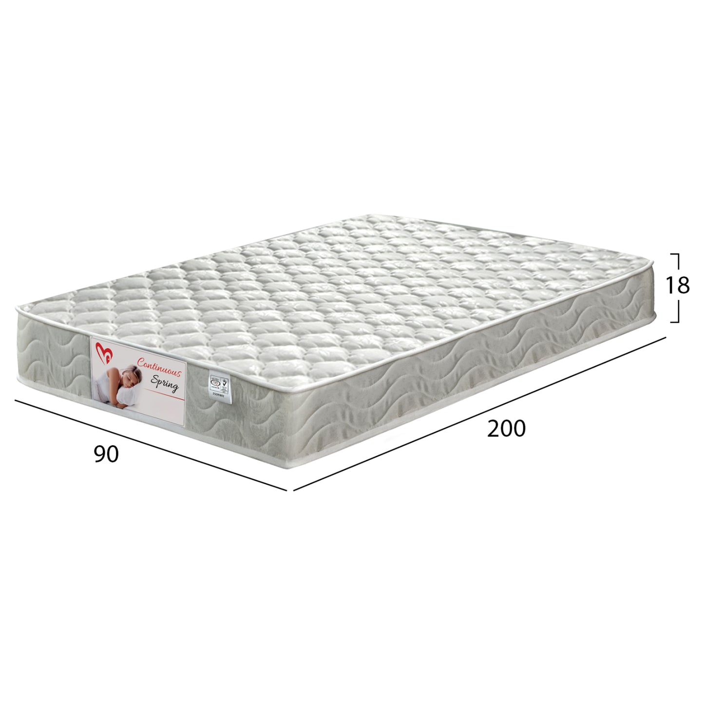 Mattress Hm327.10 Continuous Spring 90x200cm Single-sided