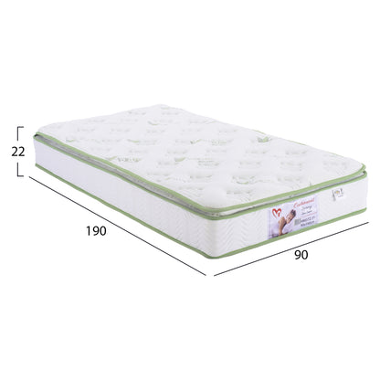 Mattress Continuous Spring With Mattress Pad Aloe Vera 90x190 Hm372.11 Single Side