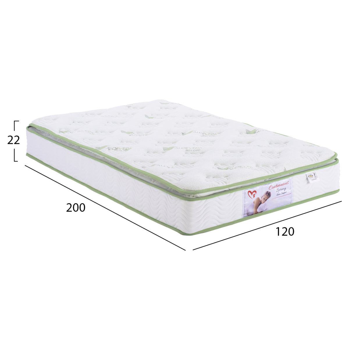 Mattress with Foam 120x200xH22cm