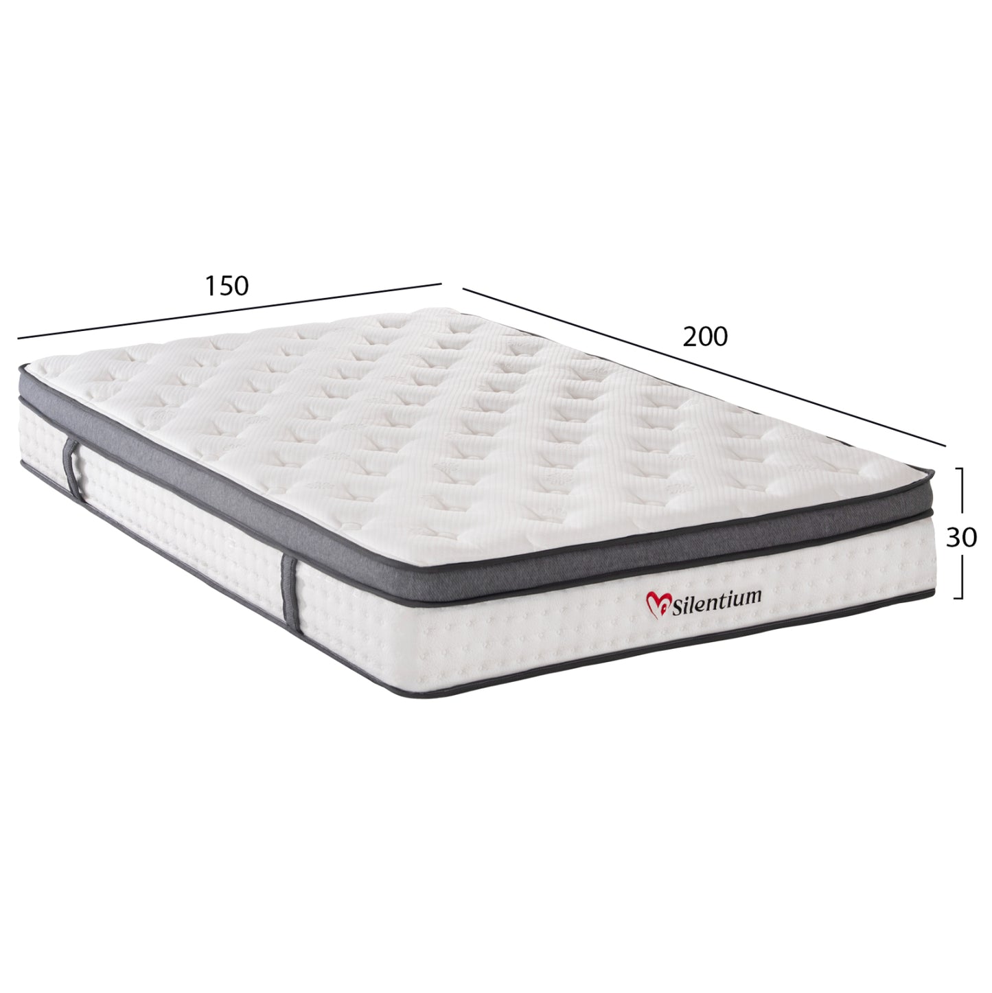 Mattress Double Silentium Hm749.05 Pocket Springs--white 150x200x30hcm