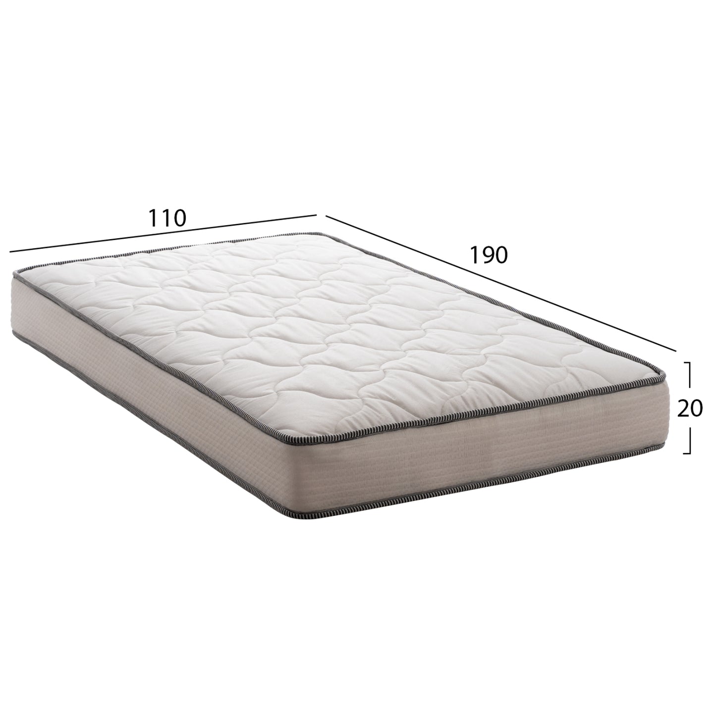 Hm654.110 Dreamtopia Mattress, Series Atlas, 110x190x20h