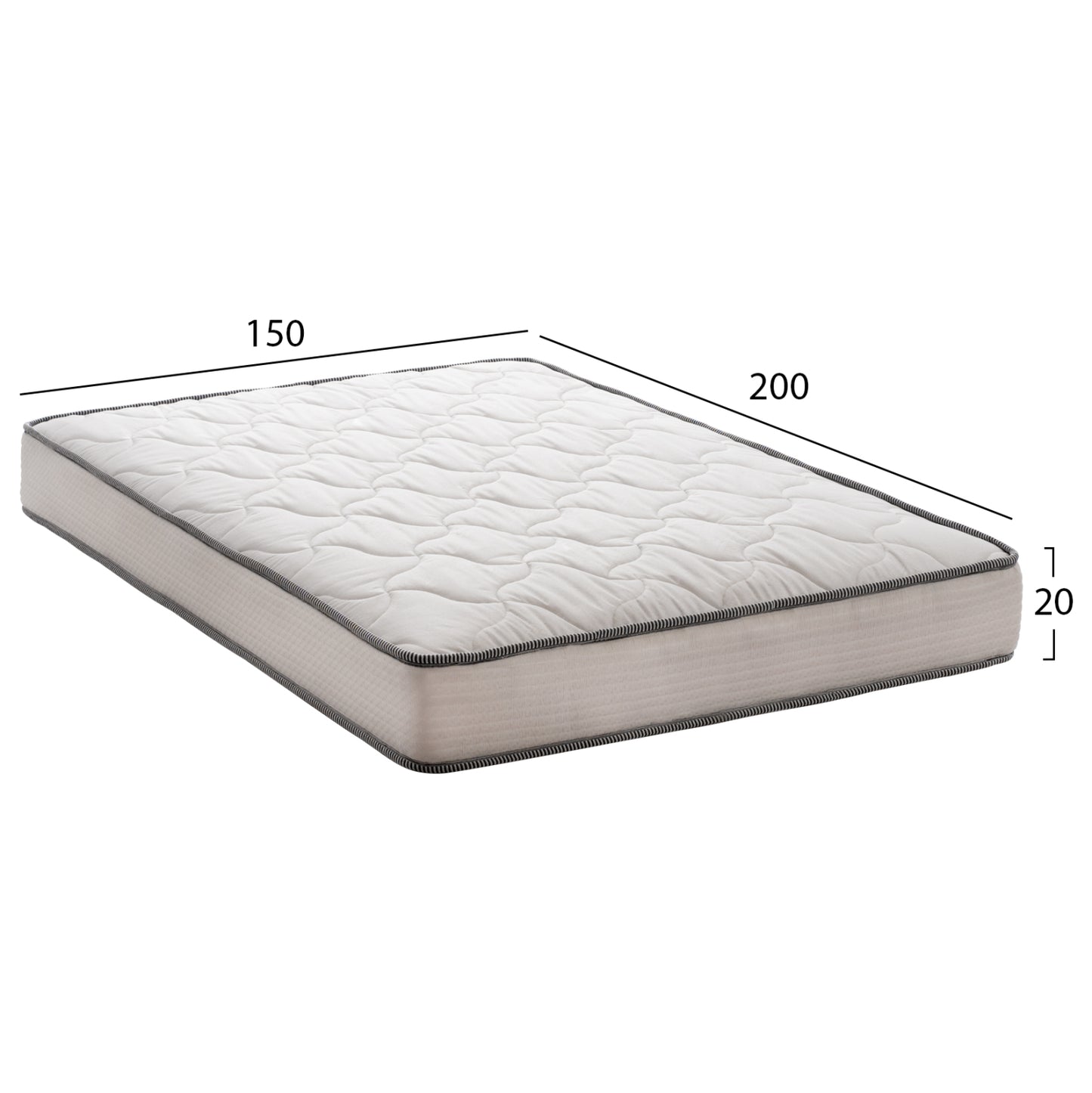 Hm654.150 Dreamtopia Mattress, Series Atlas, 150x200x20h