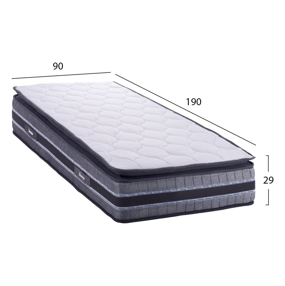 Hm663.90 Dreamtopia Mattress, Series Celestial, Mini-bonnell, 90x190x29Η