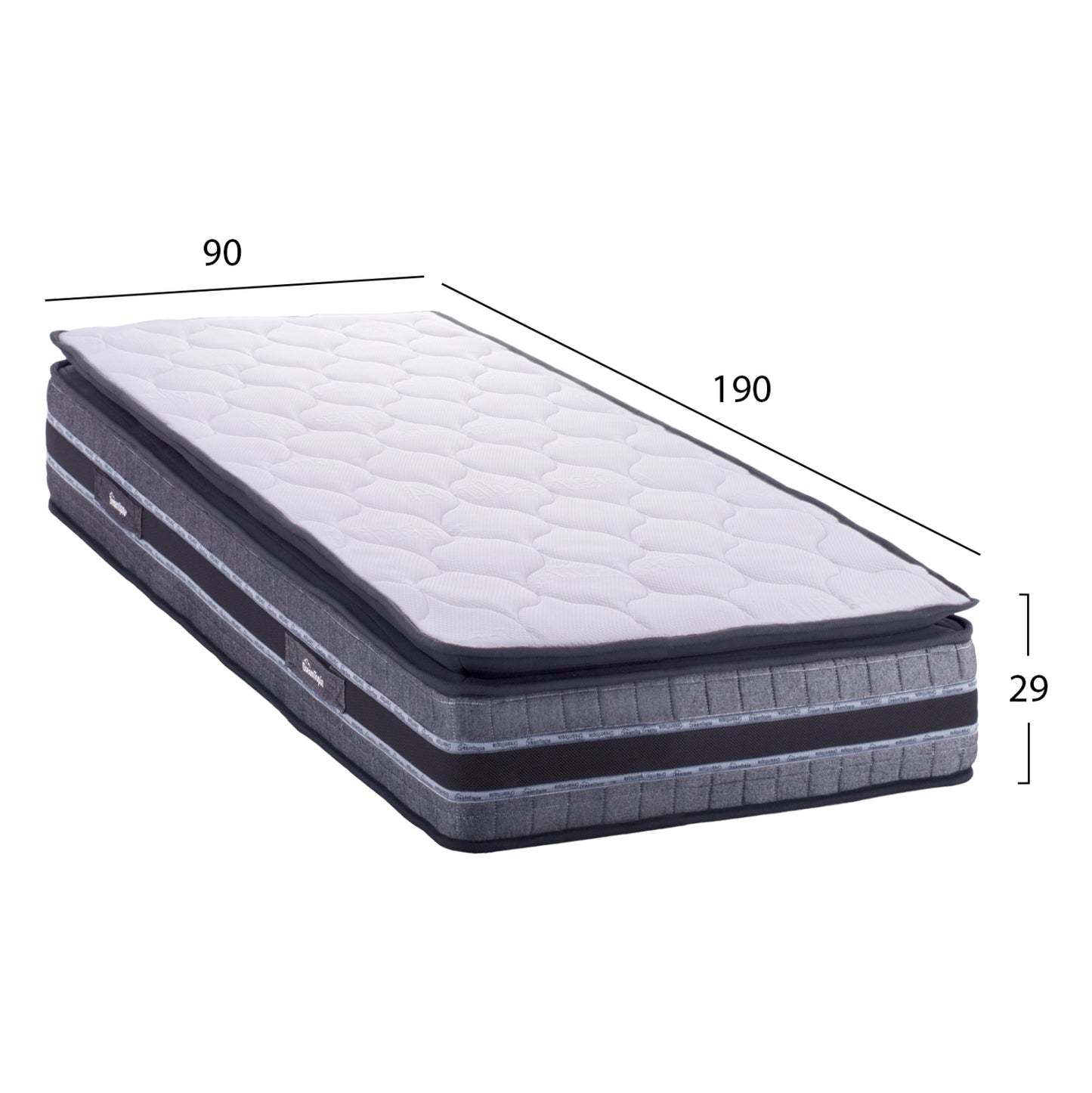 Hm663.90 Dreamtopia Mattress, Series Celestial, Mini-bonnell, 90x190x29Η
