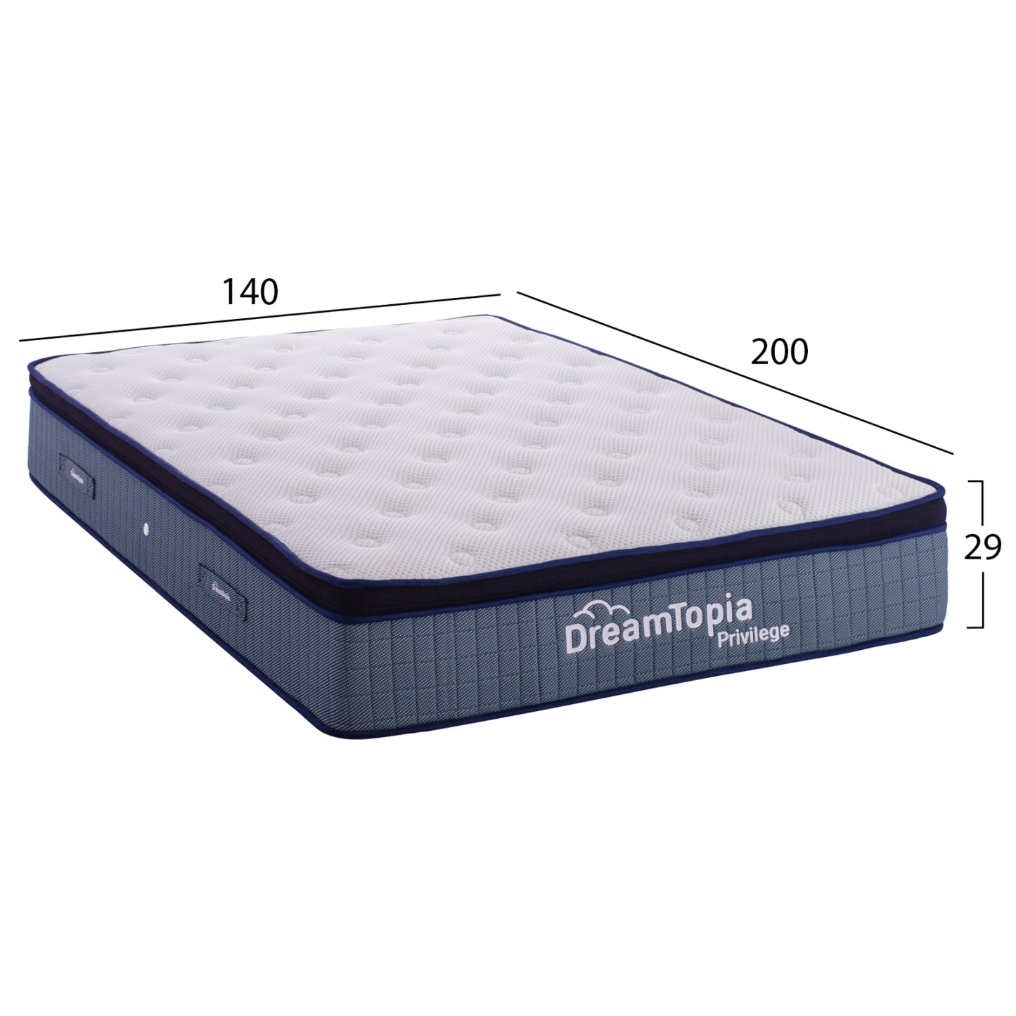 Hm660.140 Dreamtopia Mattress, Series Privilege, 140x200x29h