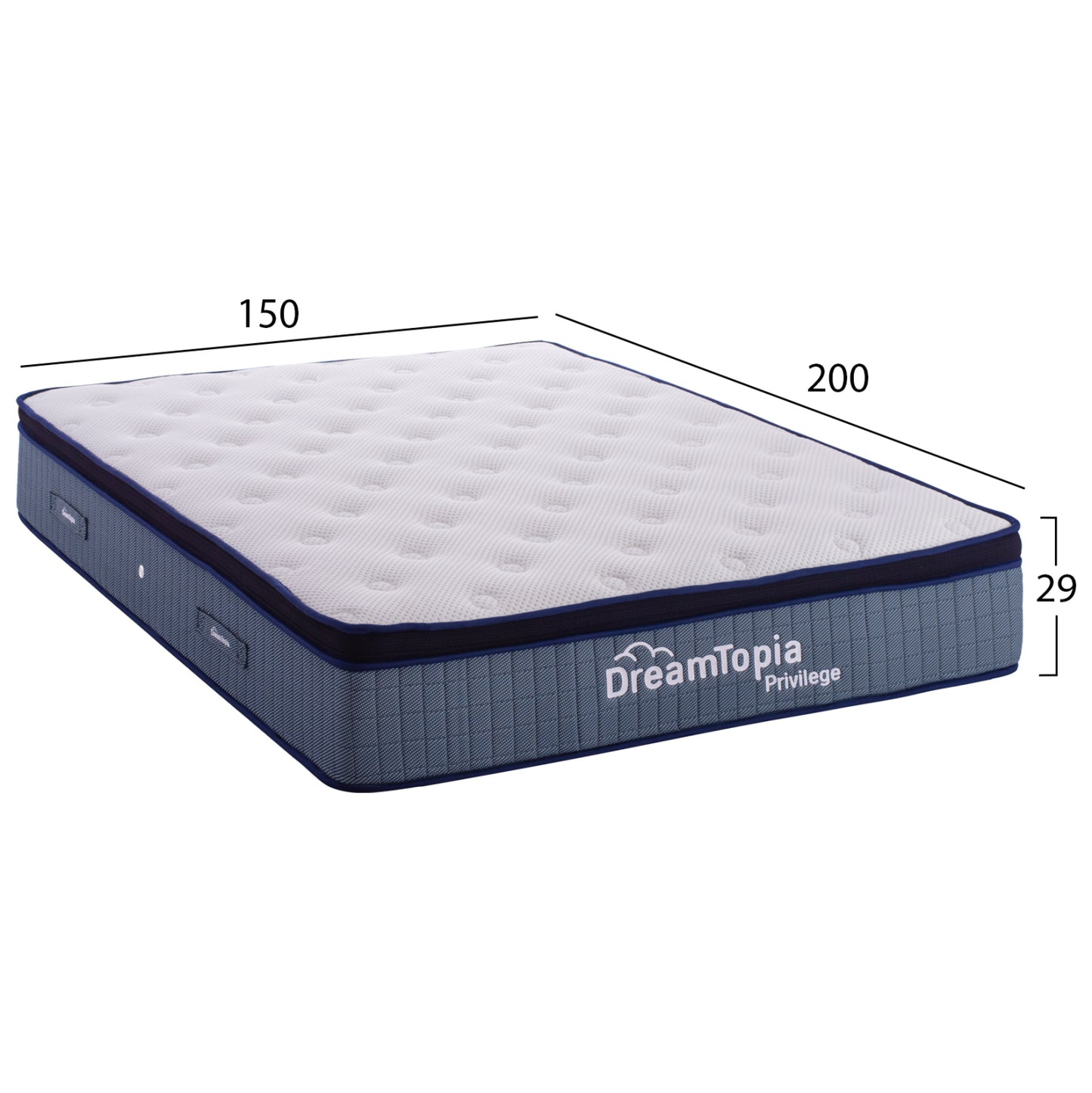 Hm660.150 Dreamtopia Mattress, Series Rpivilege, 150x200x29h