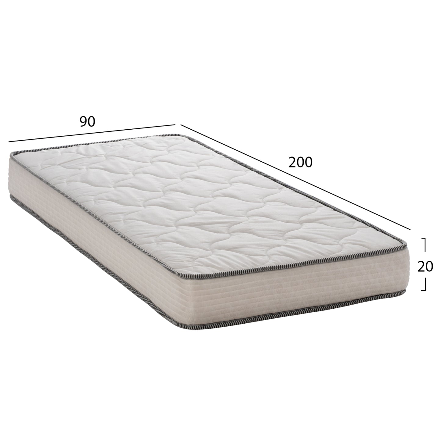 Hm653.90-200 Dreamtopia Mattress, Series Relief, 90x200x20h