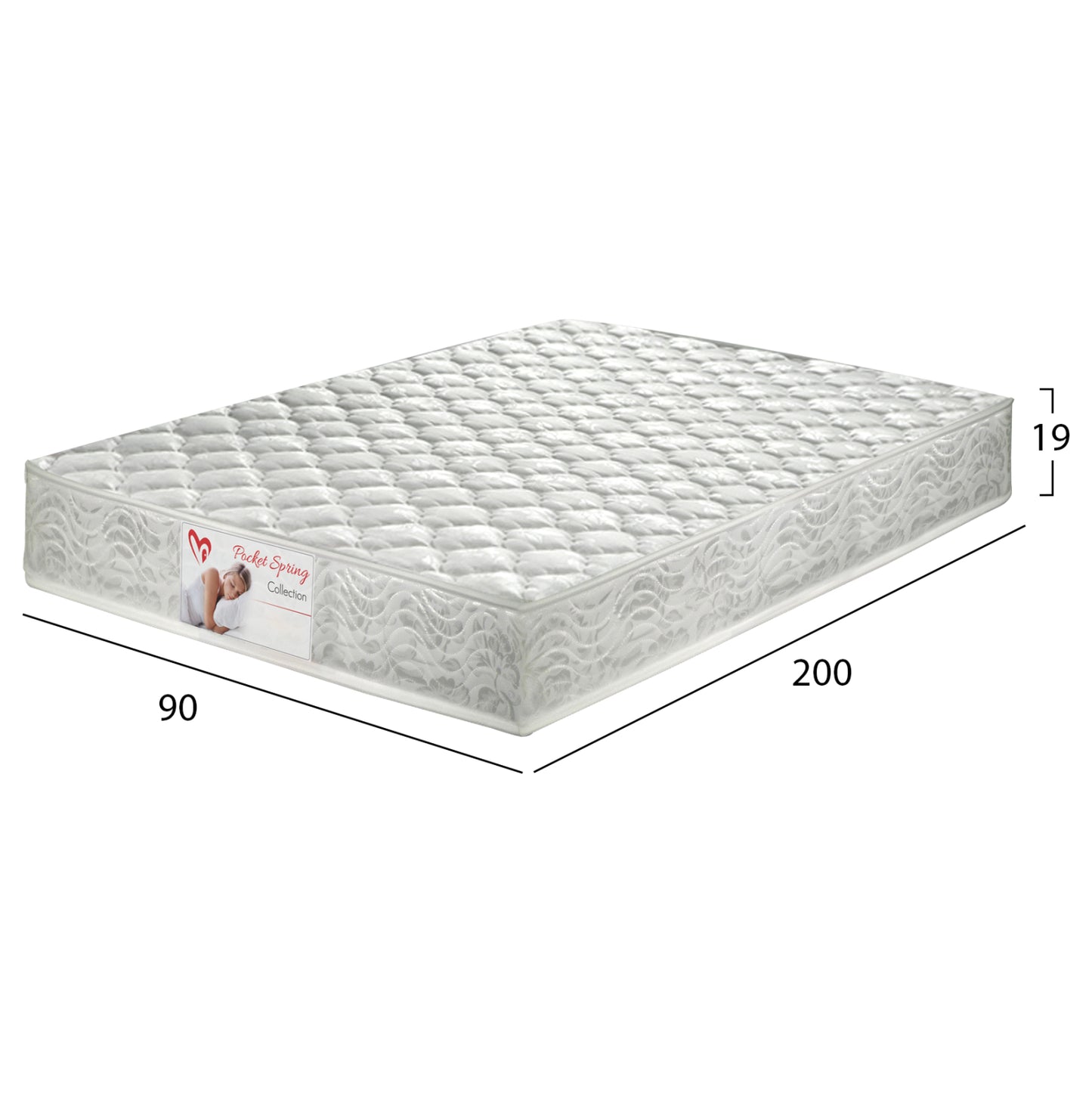 Mattress Pocket Spring Single 90x200 Double Side Hm309.07 Homemarkt