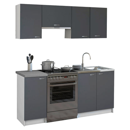 Kitchen Unit Maurice ΗΜ2441.10 Melamine Dark Grey-white 180x29,2-46cm.