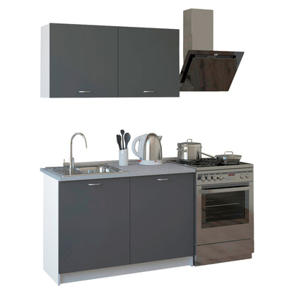 Kitchen Composition Blaine Hm2439.10 Grey Melamine With White Countertop 120x46-29,2cm.