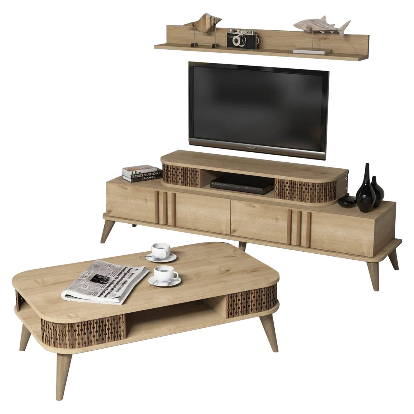Living Room Composition Hm11848.01 2pcs Natural Oak