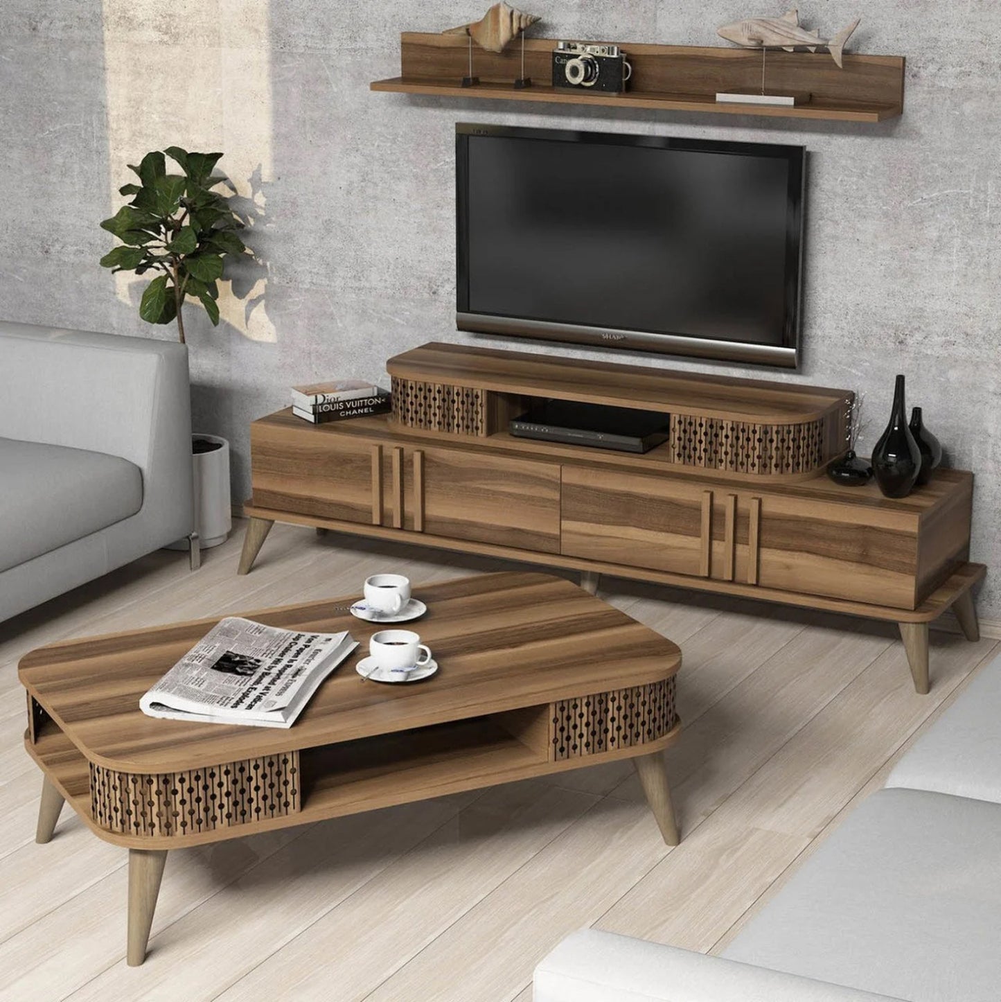 Living Room Composition Hm11848.02 2pcs In Walnut